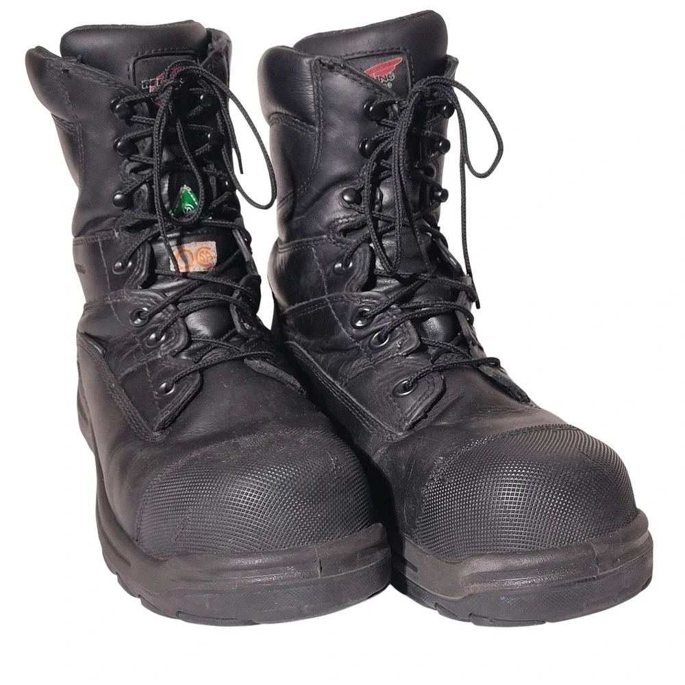 Red Wing Black Leather King Toe Work Boots Vibram Sole Sz 10.5-11? - Imperfect